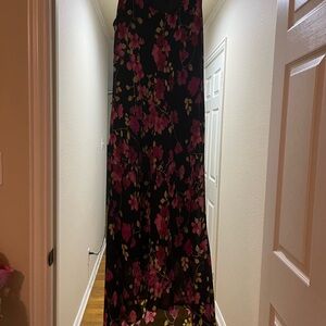 Floral Maxi Dress with Pink and Yellow Accents